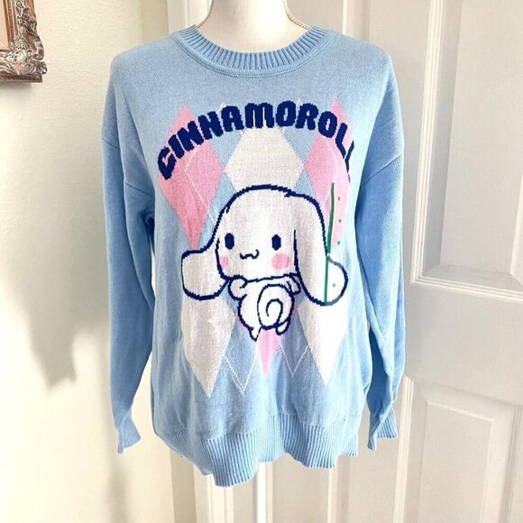 Target Women's Sanrio Cinnamoroll Graphic Sweater Light Blue Size Medium  SB - Picture 6 of 9